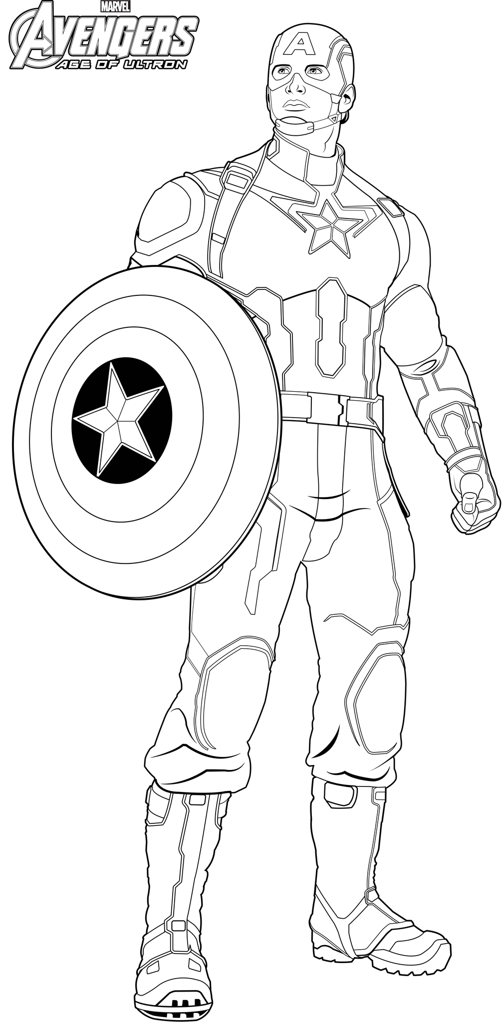 Герои Марвел раскраска Капитан Америка