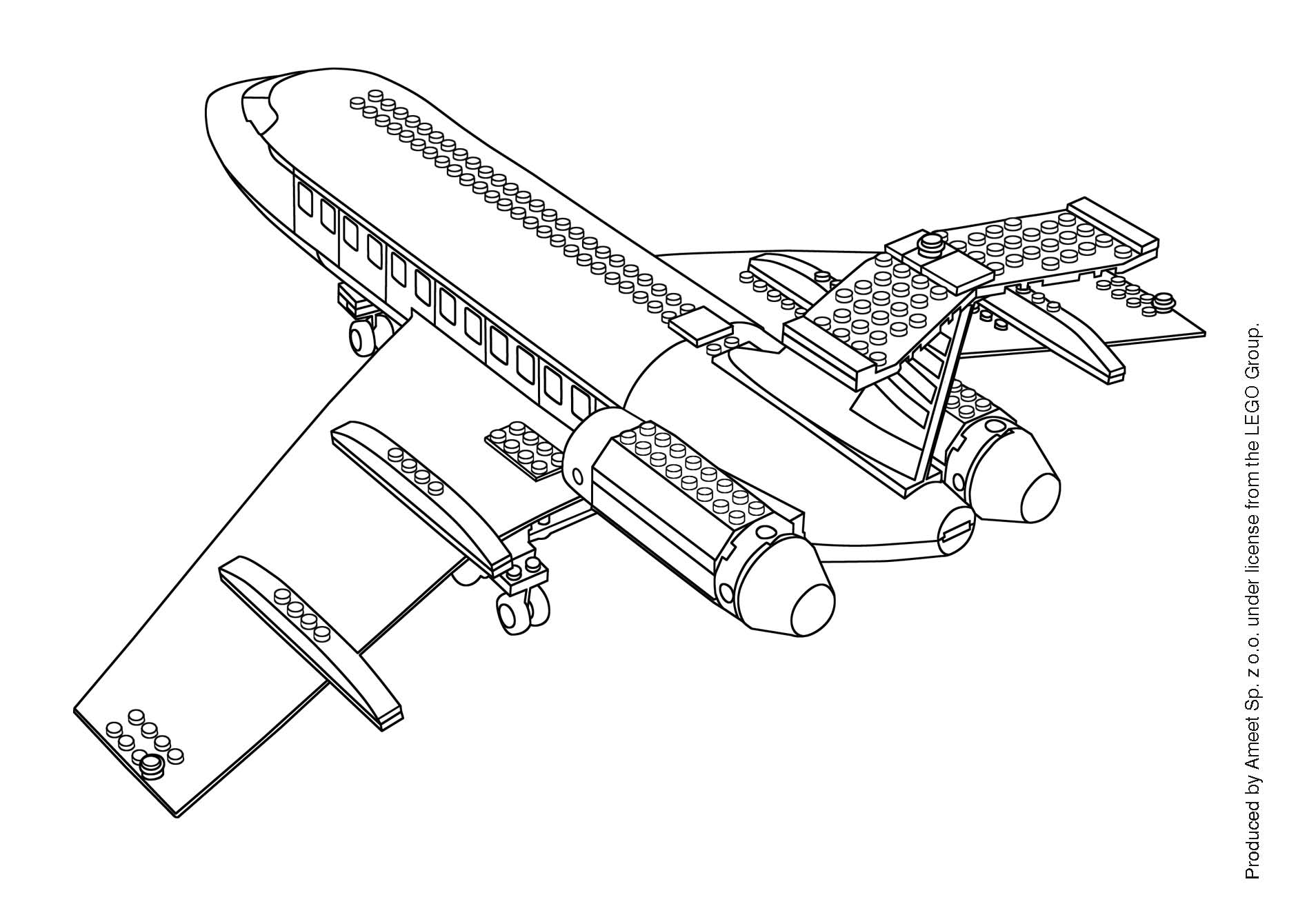 Раскраска лего пассажирский самолет