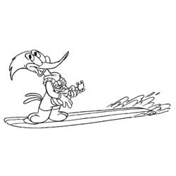 Раскраска: Вуди Дятел (мультфильмы) #28520 - Бесплатные раскраски для печати