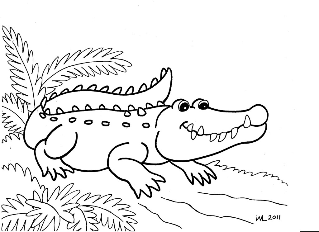 Раскраска: аллигатор (Животные) #396 - Бесплатные раскраски для печати