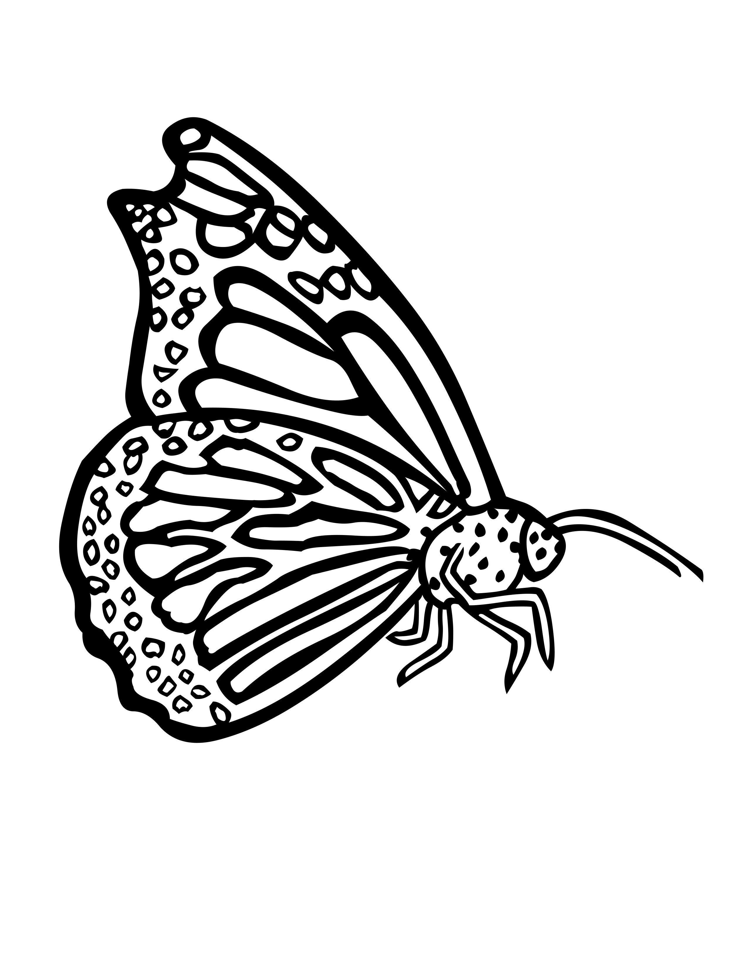 Раскраска: бабочка (Животные) #15852 - Бесплатные раскраски для печати
