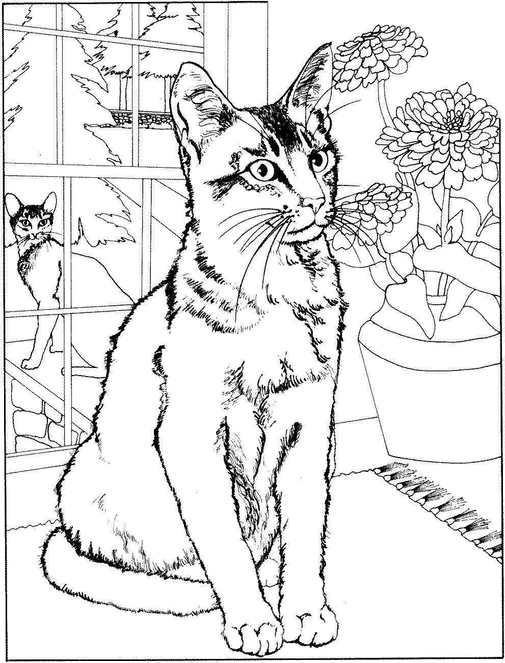 Раскраска: кот (Животные) #1772 - Бесплатные раскраски для печати