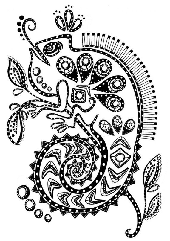 Раскраска: хамелеон (Животные) #1415 - Бесплатные раскраски для печати