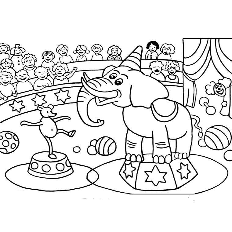 Раскраска: Цирковые животные (Животные) #20789 - Бесплатные раскраски для печати