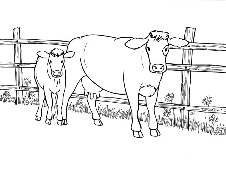 Раскраска: корова (Животные) #13292 - Бесплатные раскраски для печати