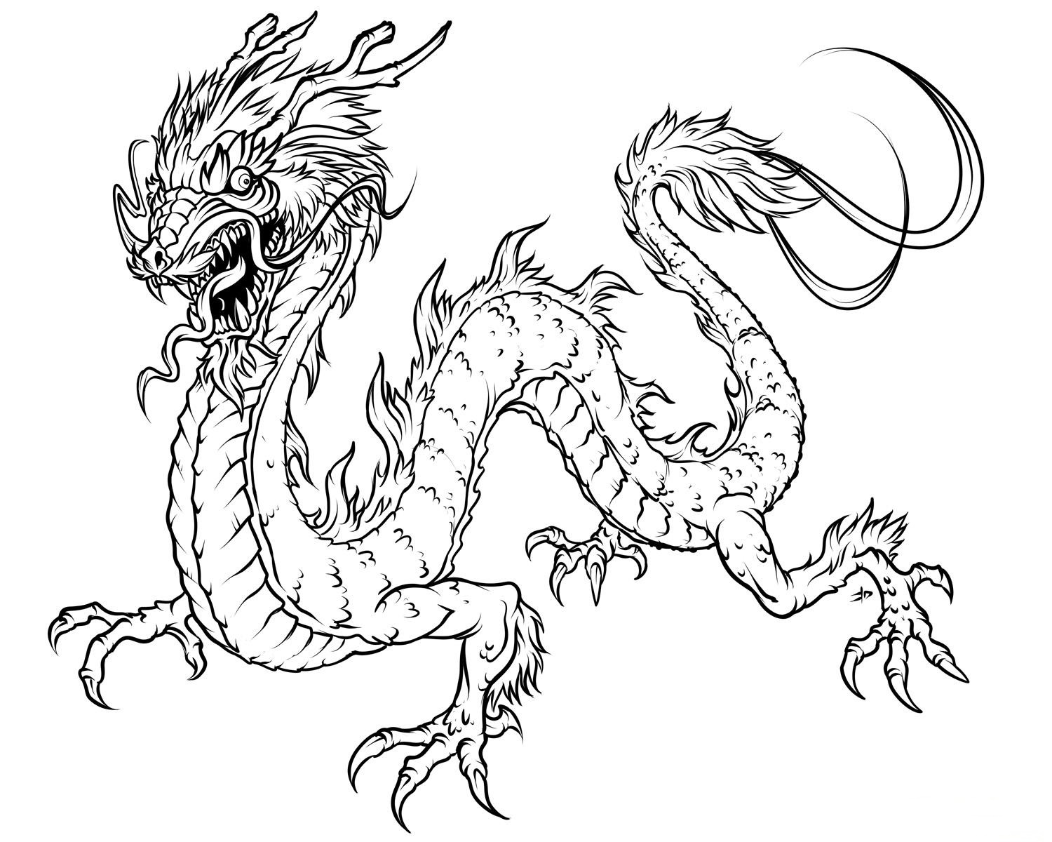 Раскраска: дракон (Животные) #5698 - Бесплатные раскраски для печати
