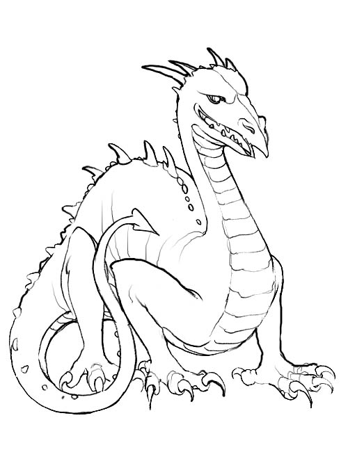 Раскраска: дракон (Животные) #5707 - Бесплатные раскраски для печати