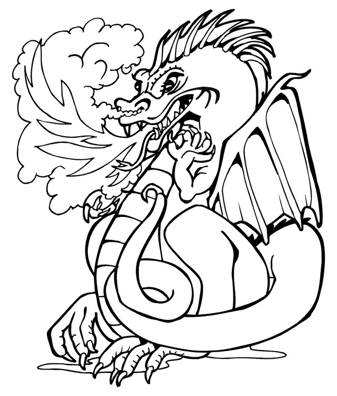 Раскраска: дракон (Животные) #5708 - Бесплатные раскраски для печати