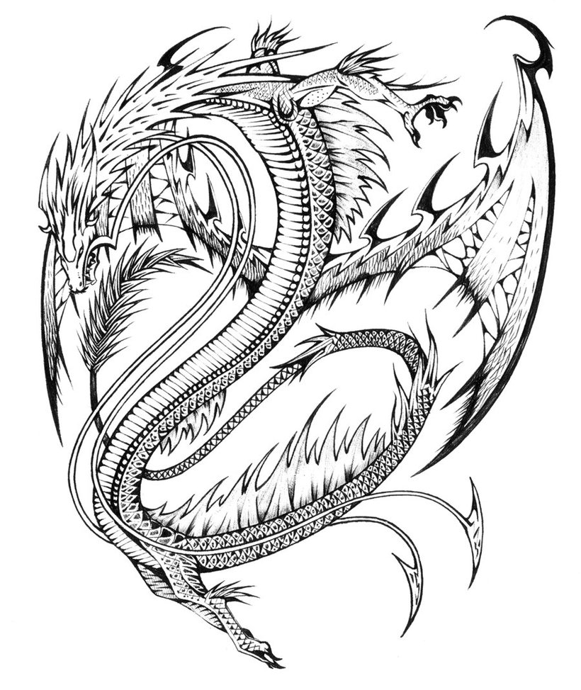 Раскраска: дракон (Животные) #5709 - Бесплатные раскраски для печати