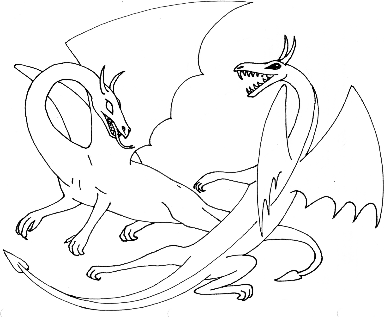 Раскраска: дракон (Животные) #5726 - Бесплатные раскраски для печати