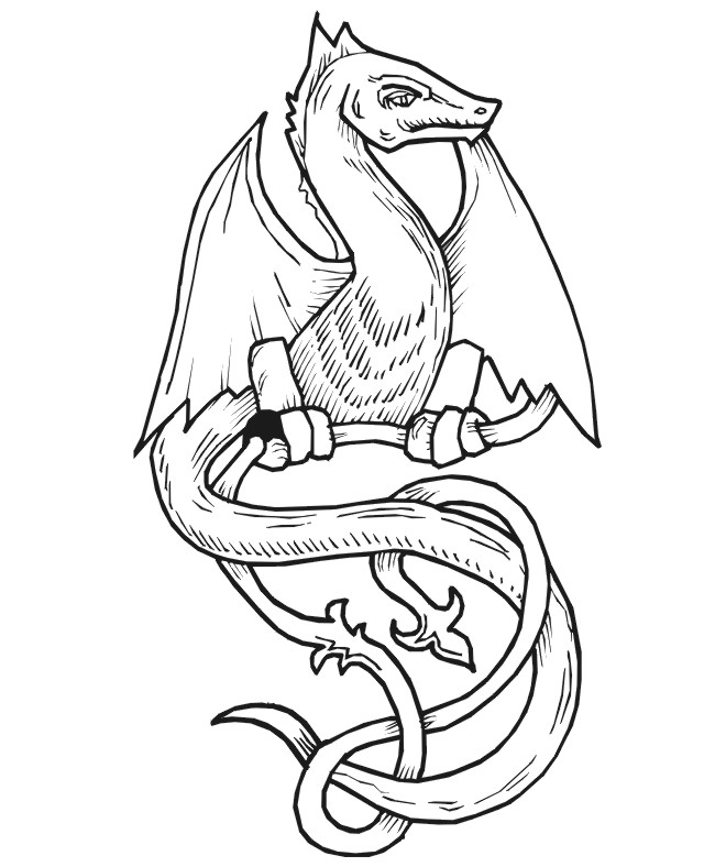 Раскраска: дракон (Животные) #5755 - Бесплатные раскраски для печати