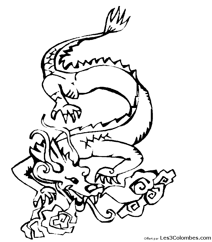 Раскраска: дракон (Животные) #5785 - Бесплатные раскраски для печати