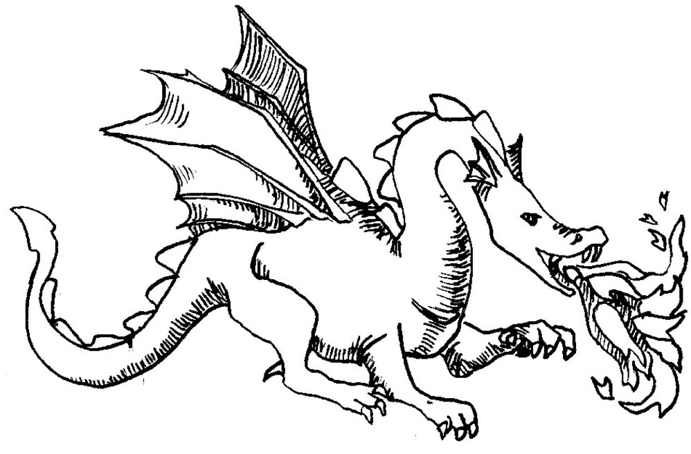 Раскраска: дракон (Животные) #5787 - Бесплатные раскраски для печати