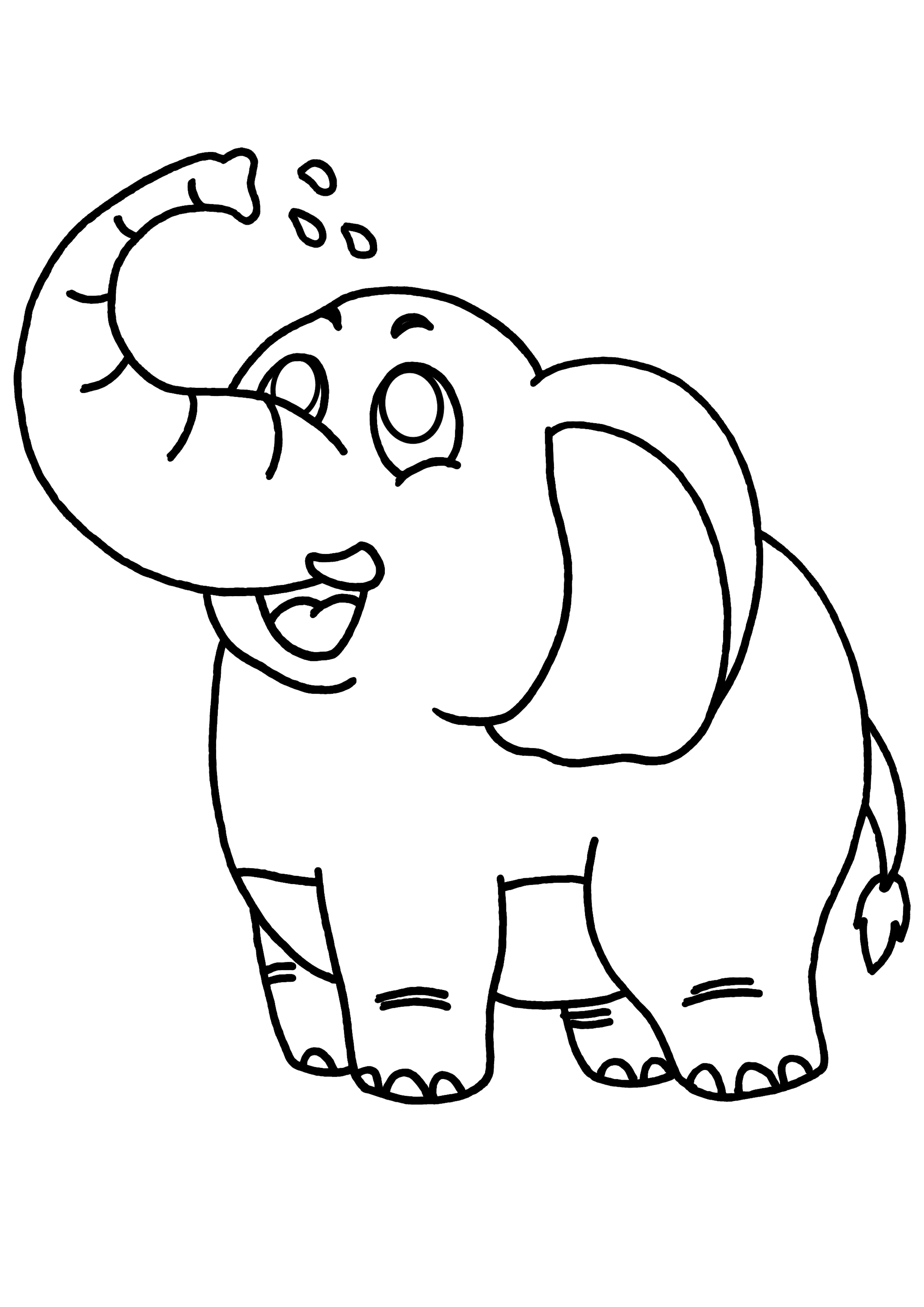 Раскраска Африканский слон с семьёй распечатать или скачать