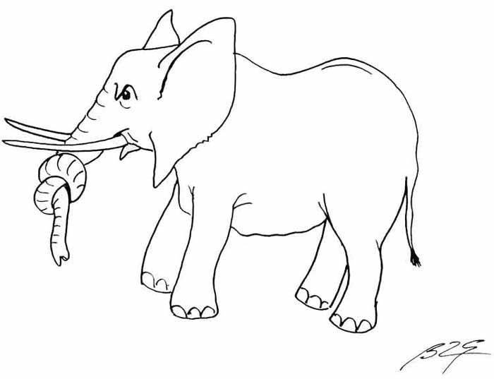 Раскраска: слон (Животные) #6373 - Бесплатные раскраски для печати