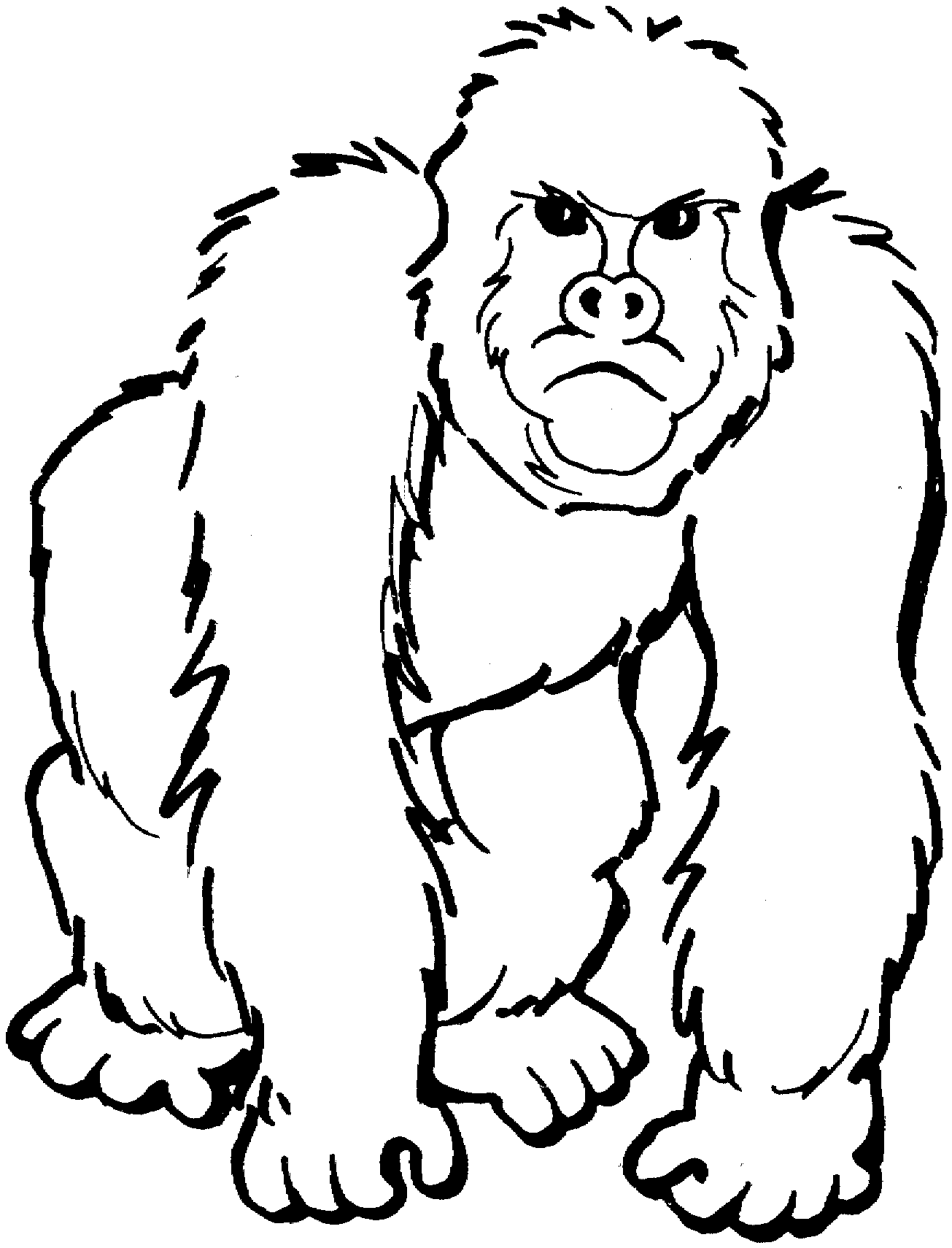 Раскраска: горилла (Животные) #7419 - Бесплатные раскраски для печати