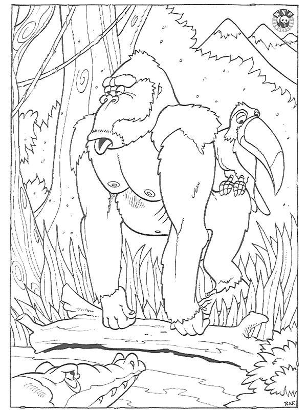 Раскраска: горилла (Животные) #7432 - Бесплатные раскраски для печати