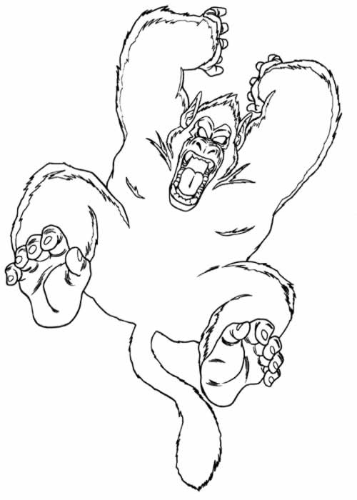 Раскраска: горилла (Животные) #7437 - Бесплатные раскраски для печати