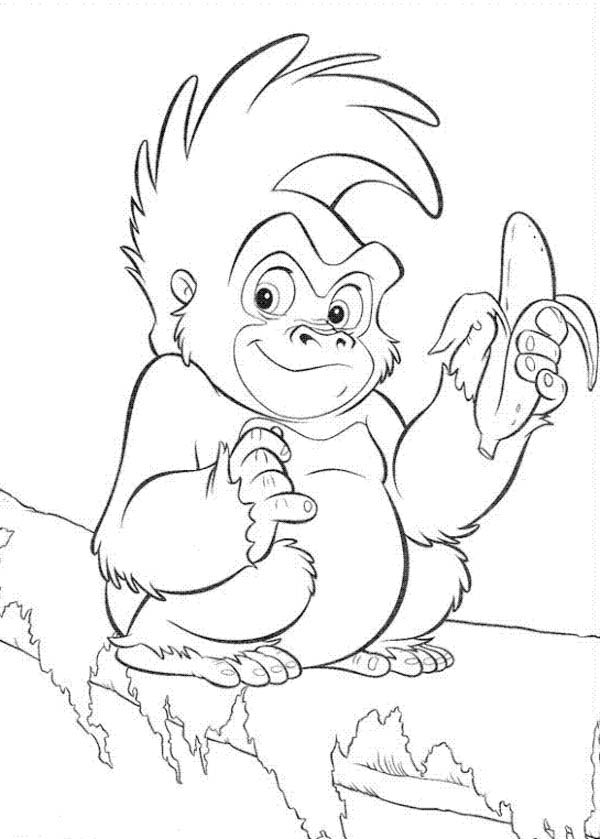 Раскраска: горилла (Животные) #7478 - Бесплатные раскраски для печати