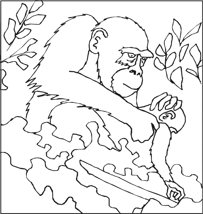 Раскраска: горилла (Животные) #7498 - Бесплатные раскраски для печати