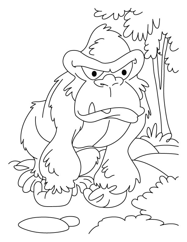 Раскраска: горилла (Животные) #7516 - Бесплатные раскраски для печати