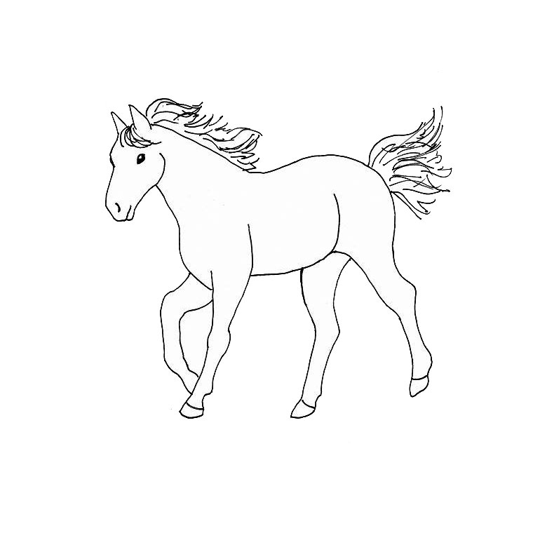 Раскраска: лошадь (Животные) #2353 - Бесплатные раскраски для печати