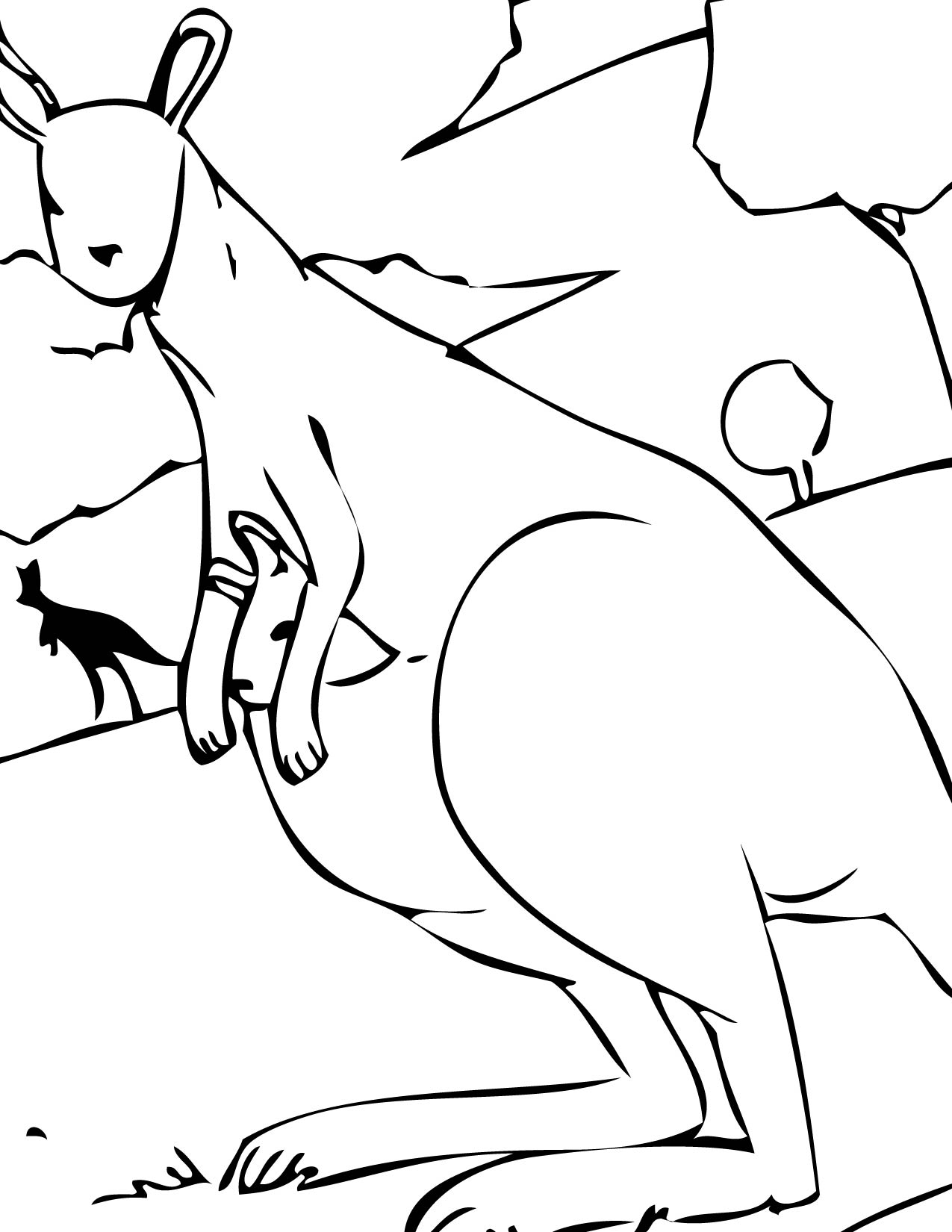 Раскраска: кенгуру (Животные) #9119 - Бесплатные раскраски для печати