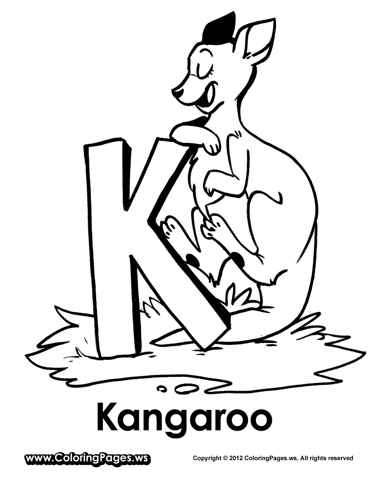 Раскраска: кенгуру (Животные) #9142 - Бесплатные раскраски для печати