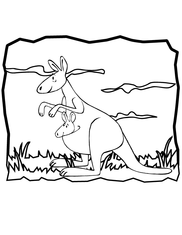 Раскраска: кенгуру (Животные) #9251 - Бесплатные раскраски для печати