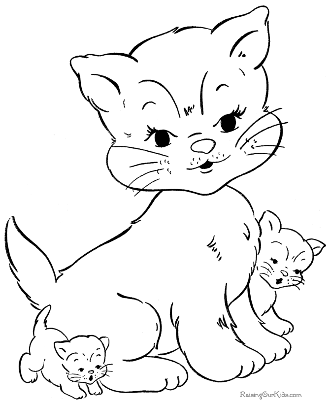 Раскраска: котенок (Животные) #18064 - Бесплатные раскраски для печати