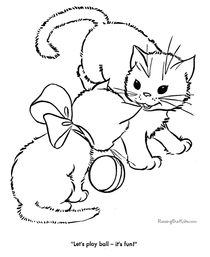 Раскраска: котенок (Животные) #18092 - Бесплатные раскраски для печати