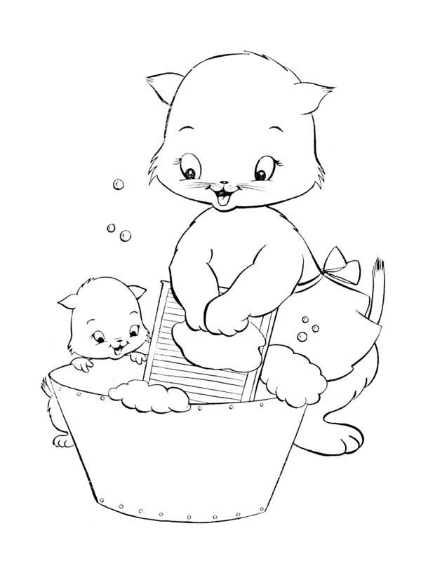 Раскраска: котенок (Животные) #18156 - Бесплатные раскраски для печати