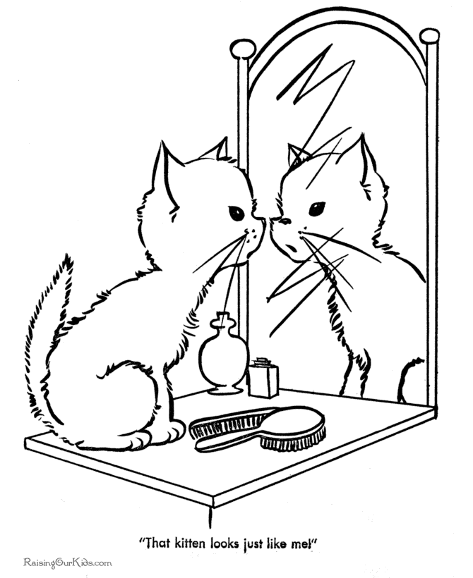 Раскраска: котенок (Животные) #18176 - Бесплатные раскраски для печати