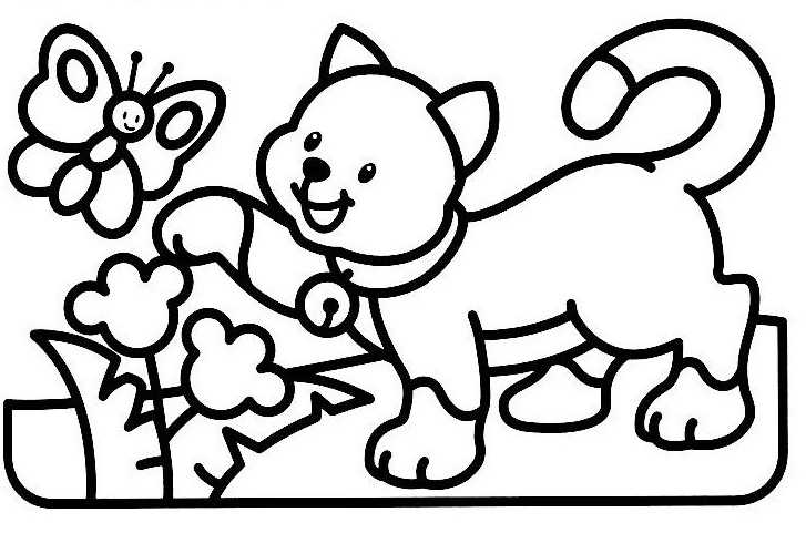 Раскраска: котенок (Животные) #18202 - Бесплатные раскраски для печати
