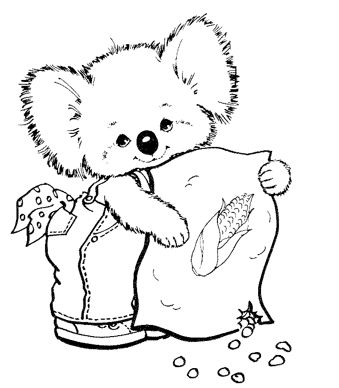 Раскраска: коала (Животные) #9308 - Бесплатные раскраски для печати
