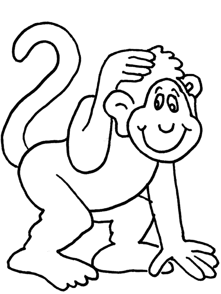 Раскраска: обезьяна (Животные) #14139 - Бесплатные раскраски для печати