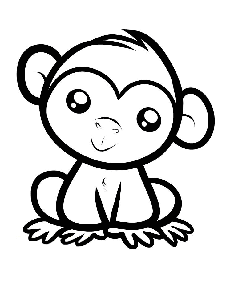 Раскраска: обезьяна (Животные) #14140 - Бесплатные раскраски для печати