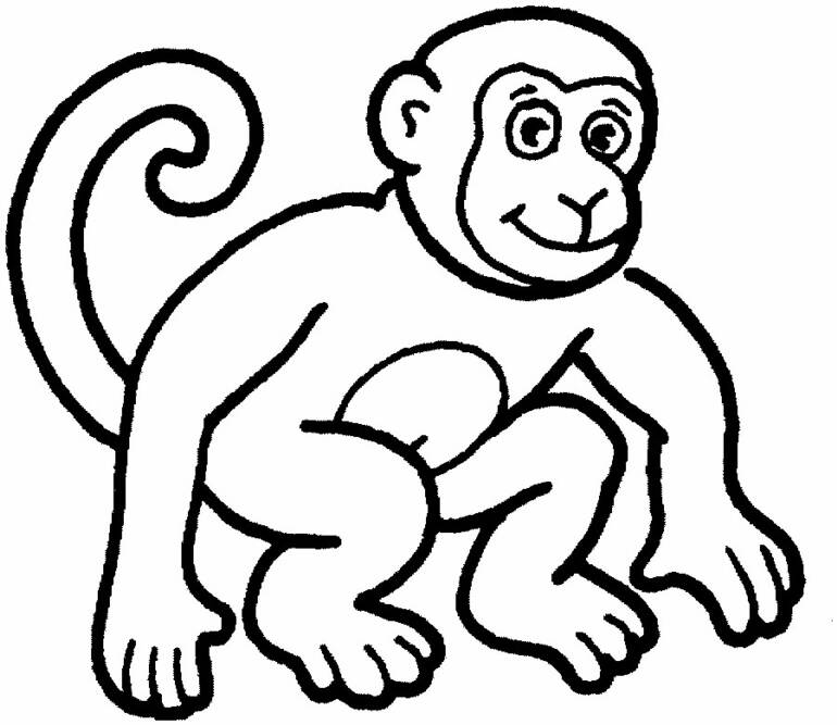 Раскраска: обезьяна (Животные) #14144 - Бесплатные раскраски для печати