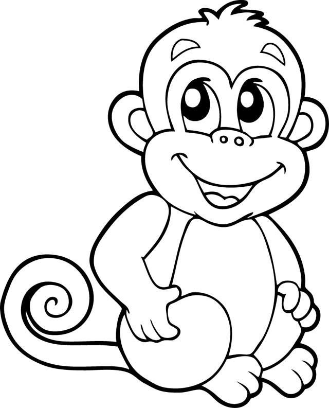 Раскраска: обезьяна (Животные) #14150 - Бесплатные раскраски для печати
