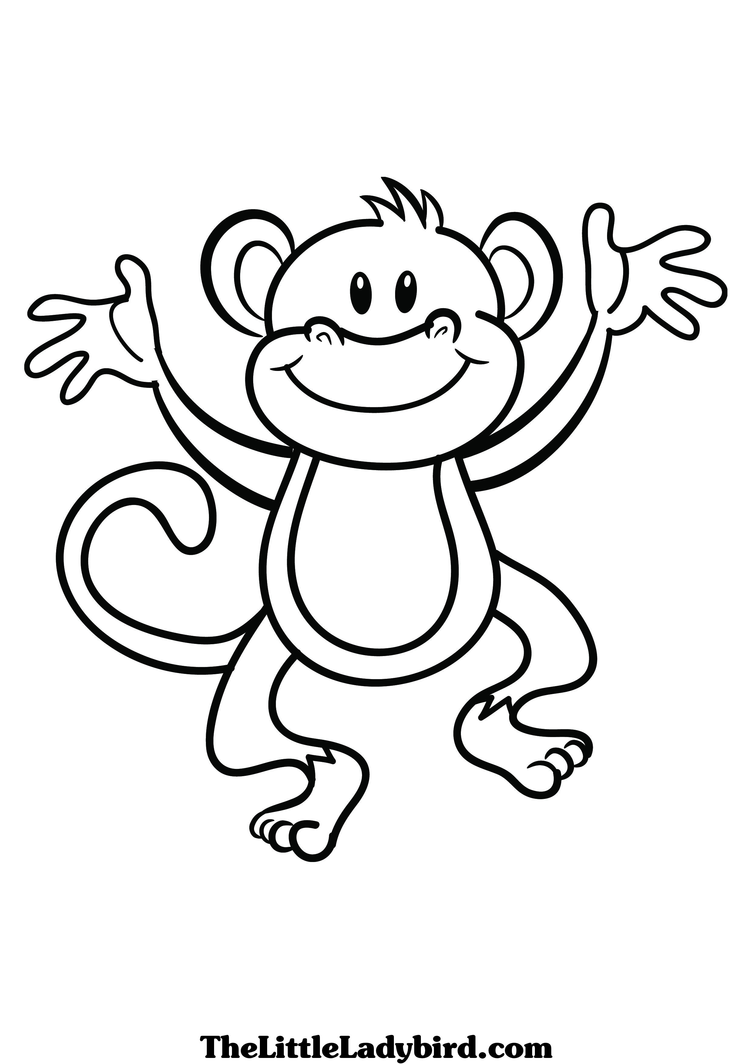 Раскраска: обезьяна (Животные) #14167 - Бесплатные раскраски для печати