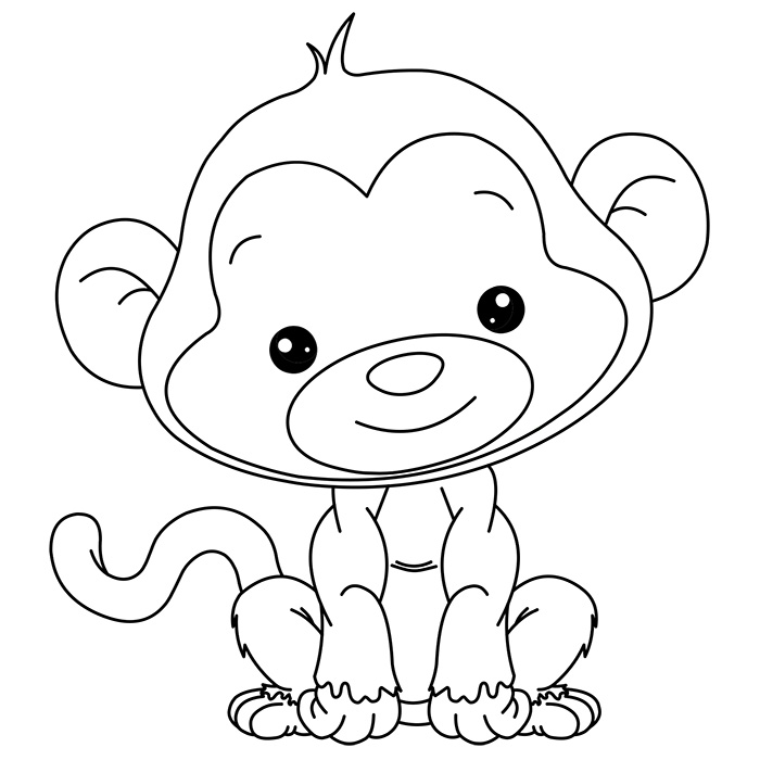Раскраска: обезьяна (Животные) #14267 - Бесплатные раскраски для печати