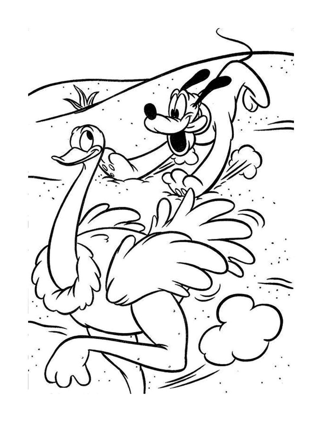 Раскраска: страус (Животные) #708 - Бесплатные раскраски для печати