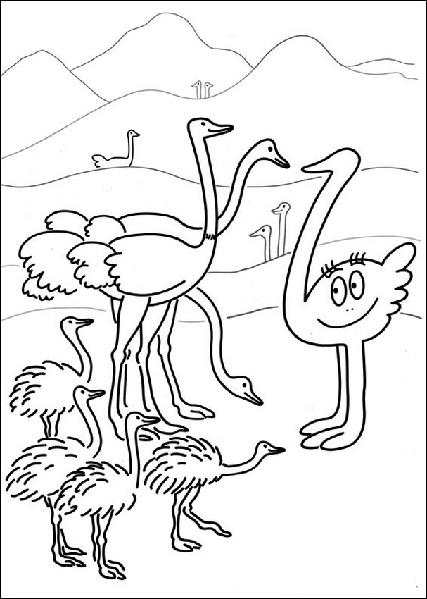 Раскраска: страус (Животные) #722 - Бесплатные раскраски для печати