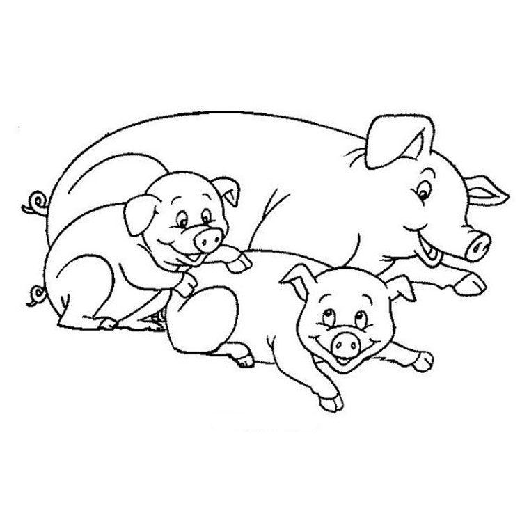 Раскраска: свинья (Животные) #3601 - Бесплатные раскраски для печати