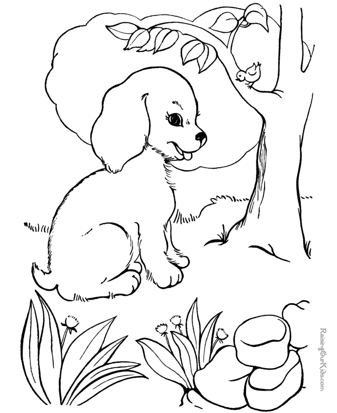 Раскраска: щенок (Животные) #2926 - Бесплатные раскраски для печати