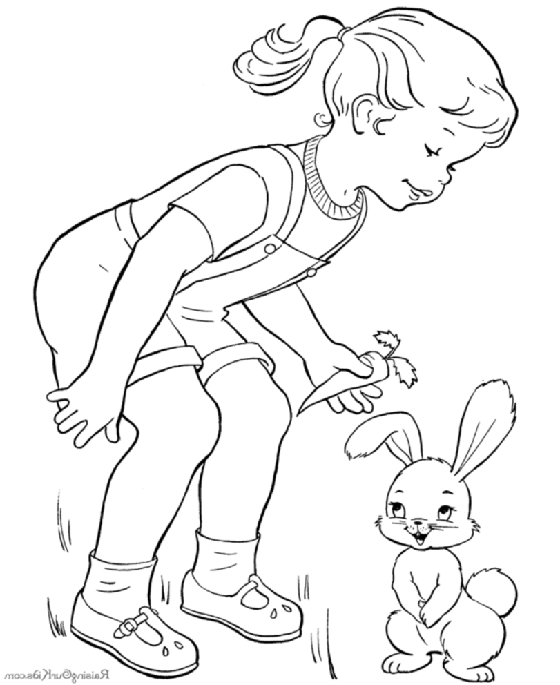 Раскраска для девочек заяц
