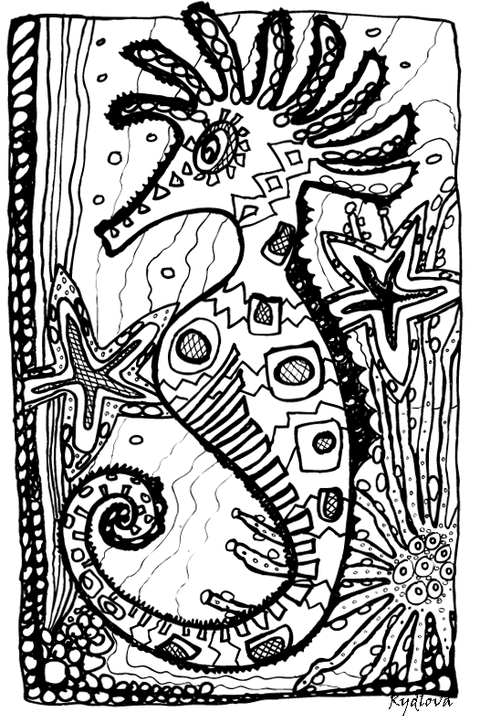 Раскраска: морской конек (Животные) #18624 - Бесплатные раскраски для печати