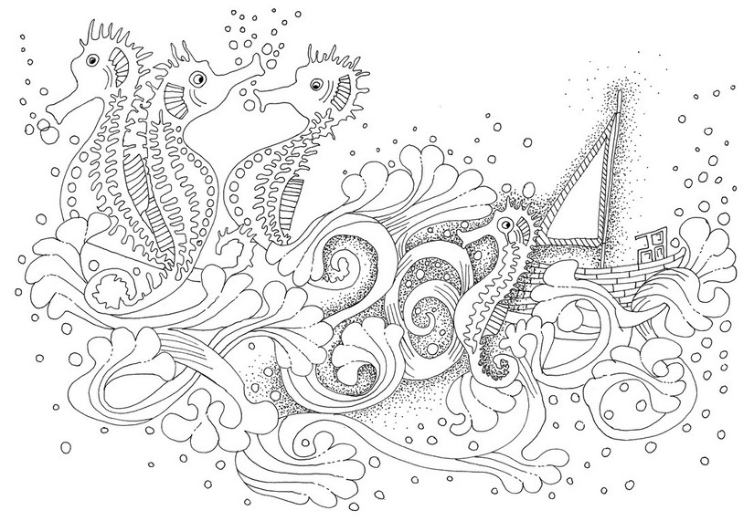 Раскраска: морской конек (Животные) #18681 - Бесплатные раскраски для печати