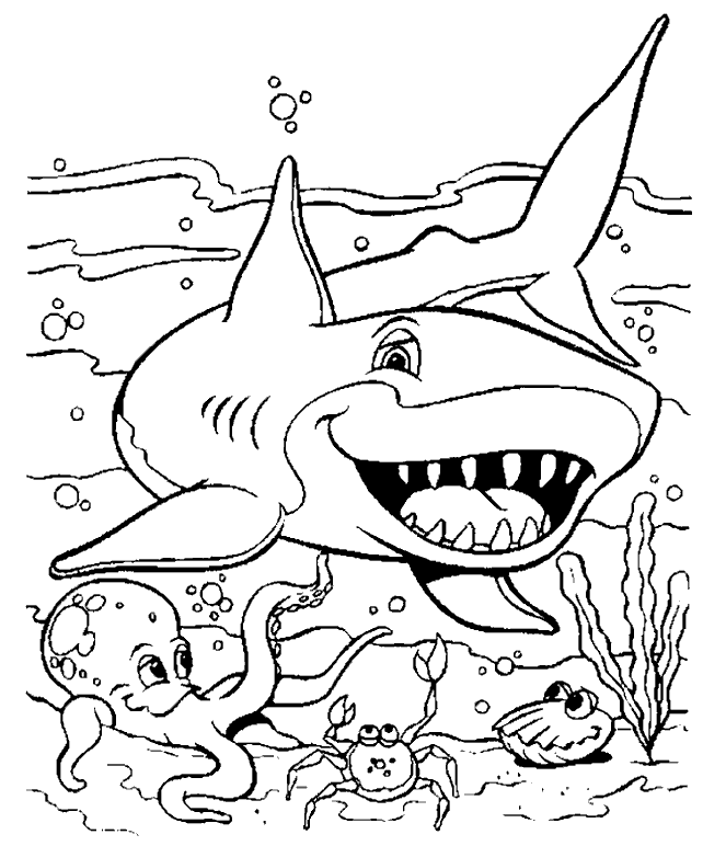 Раскраска: акула (Животные) #14763 - Бесплатные раскраски для печати