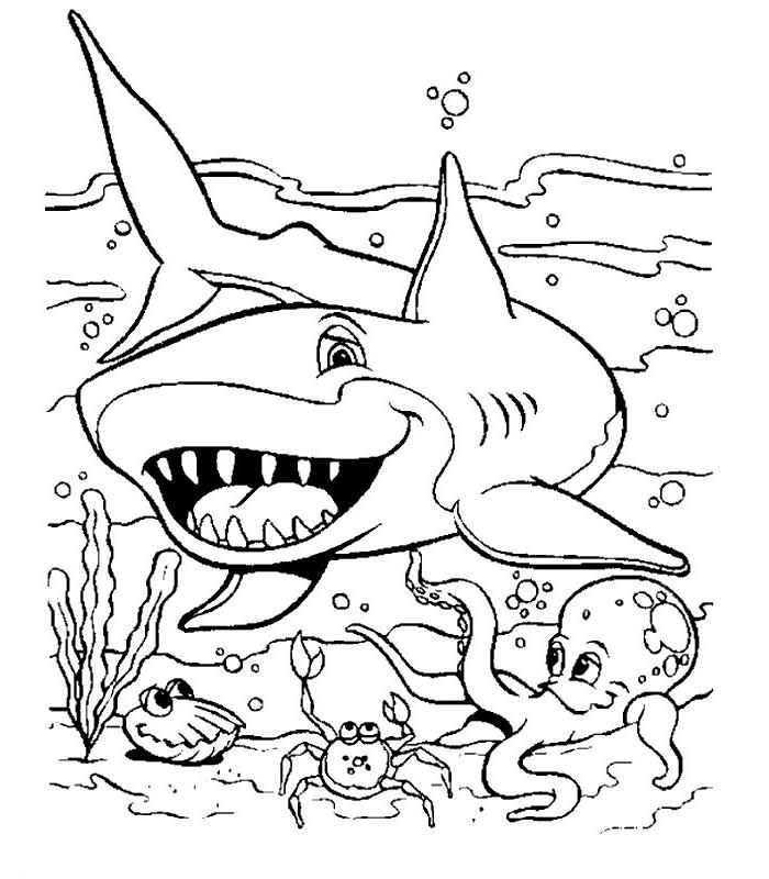 Раскраска: акула (Животные) #14802 - Бесплатные раскраски для печати